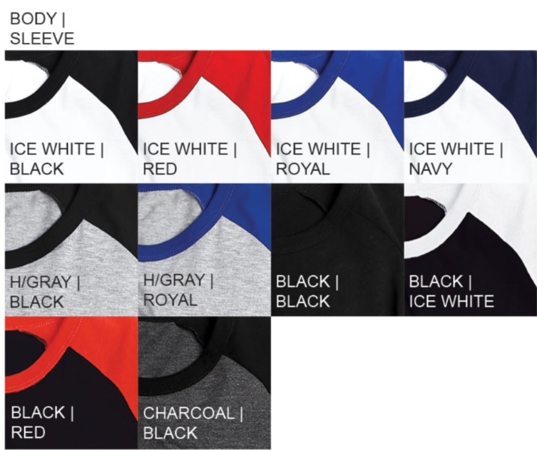 3/4 Sleeve Colorblock Raglan shirt/ Jersey