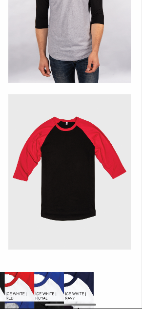 3/4 Sleeve Colorblock Raglan shirt/ Jersey