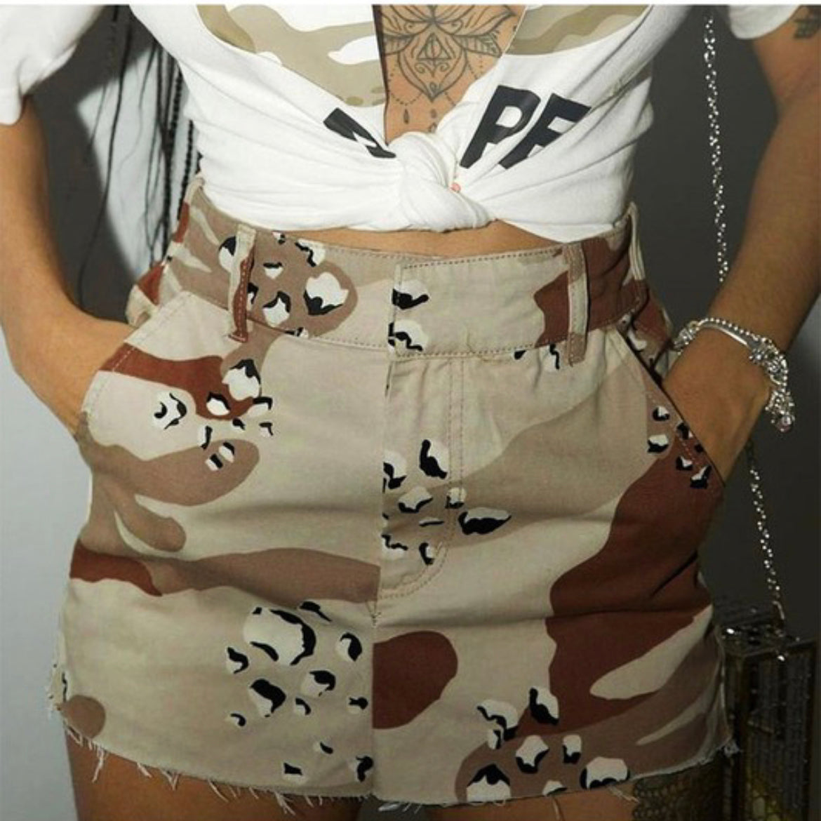 Camouflage mini skirt