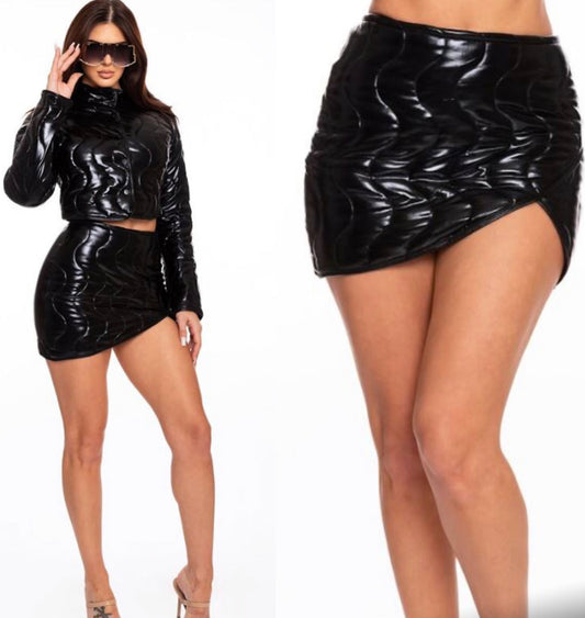 Metallic bubble skirt