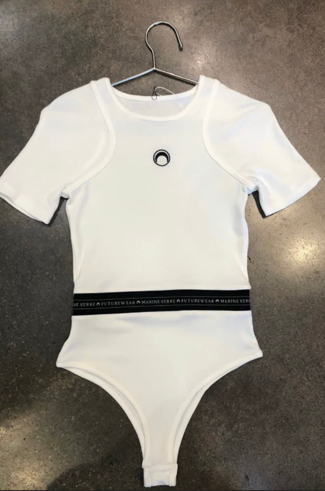 Ribbed Cotton Branded Bodysuit