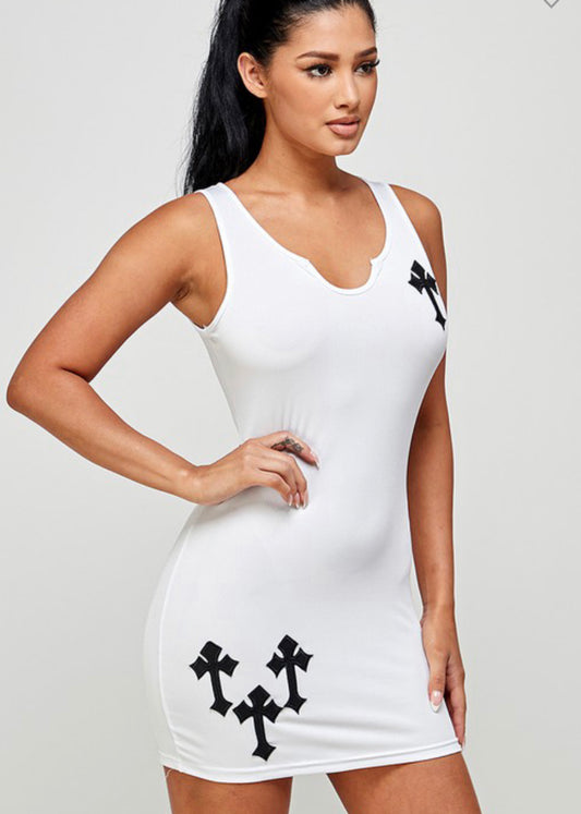 Mini dress with crosses