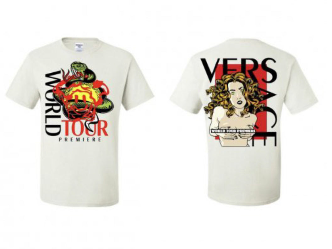 World Tour Versace Cover Up Workd Tour T White