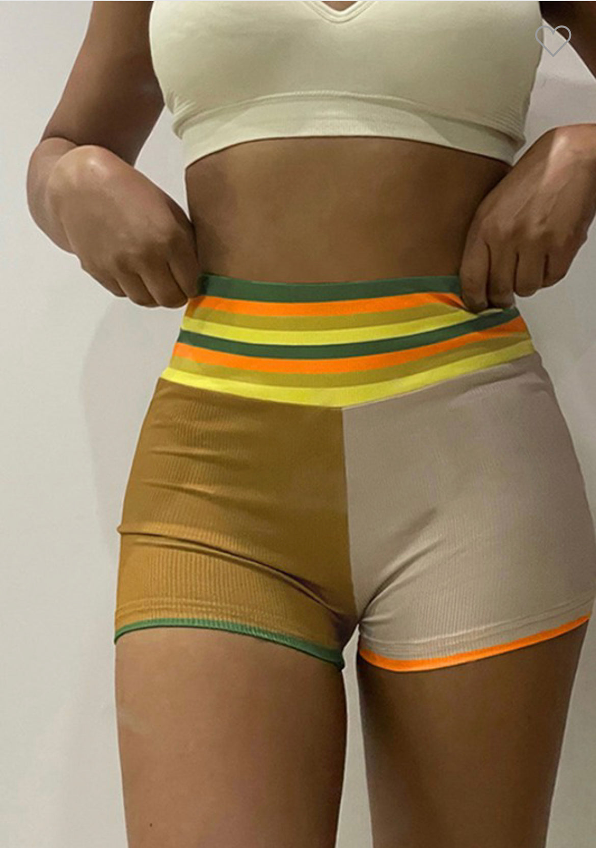 Two-tone workout shorts