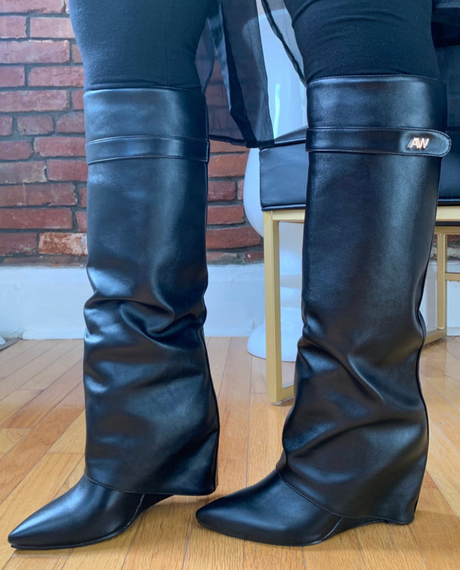 Azela Wang Melina black boots