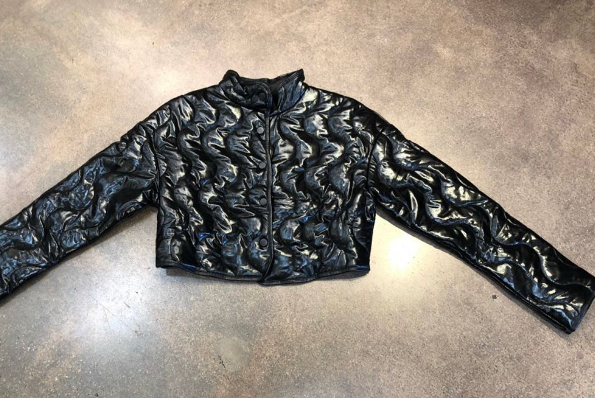 Long sleeve metallic bubble Jacket