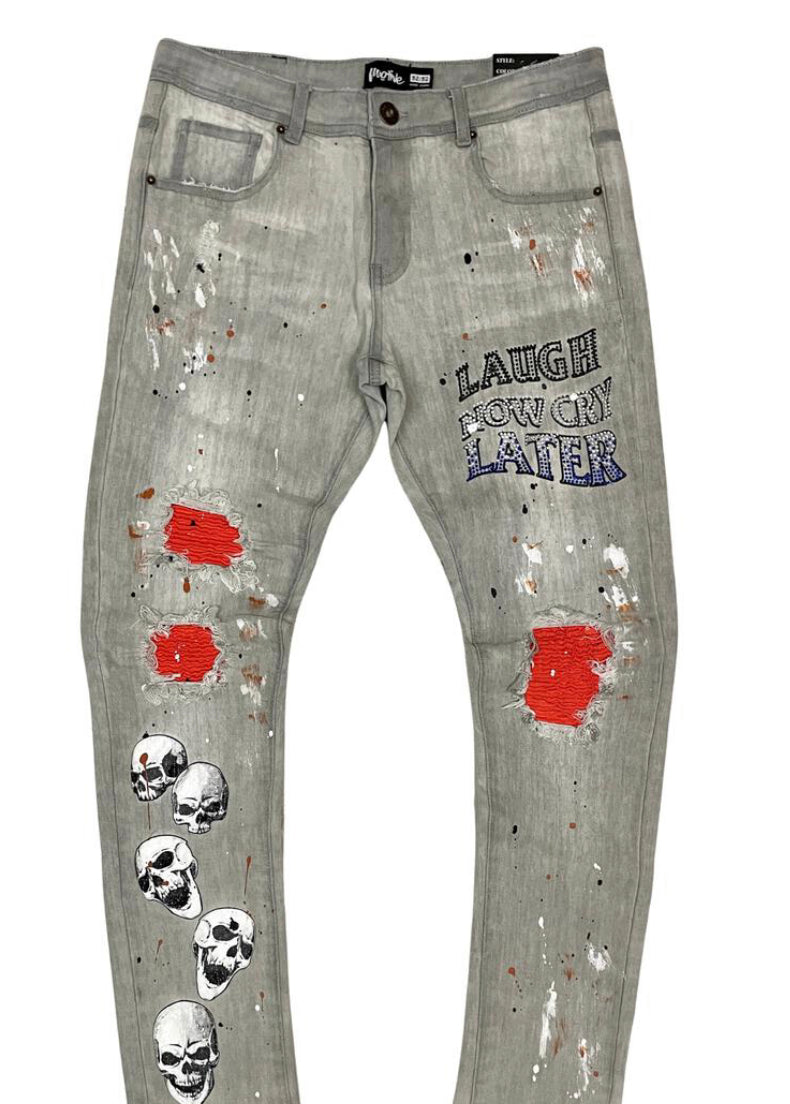 LAUGH NOW CRY LATER PREMIUM DENIM