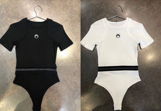 Ribbed Cotton Branded Bodysuit