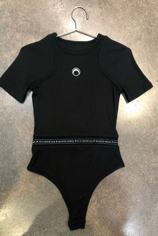 Ribbed Cotton Branded Bodysuit