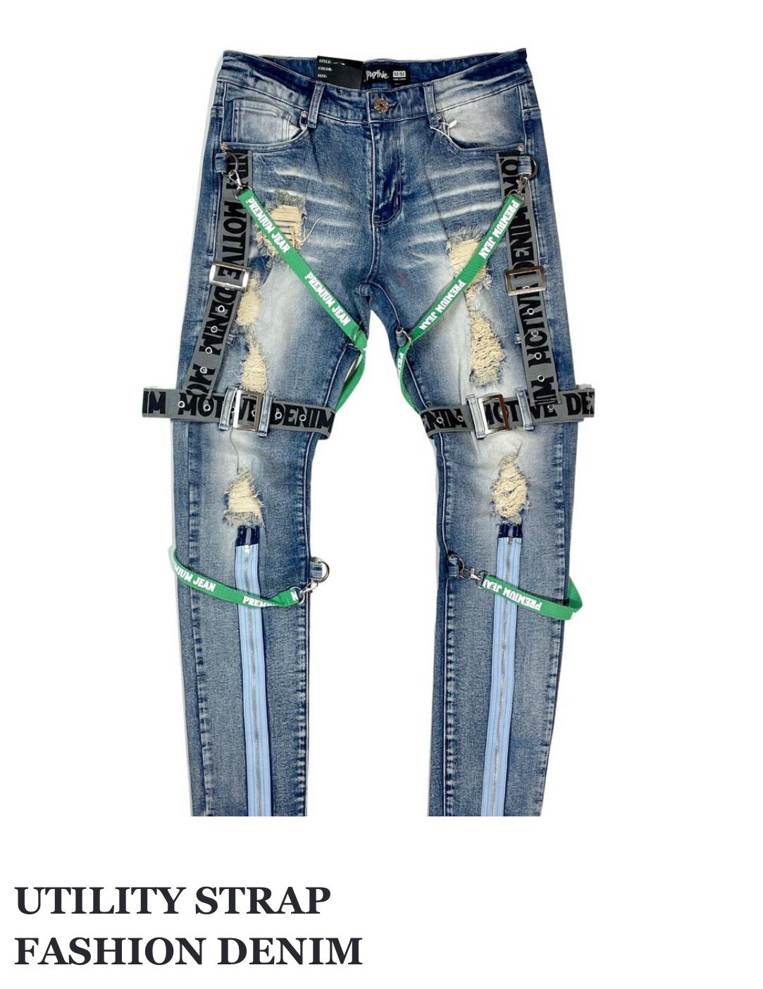 Utility Strap Fashion Denim