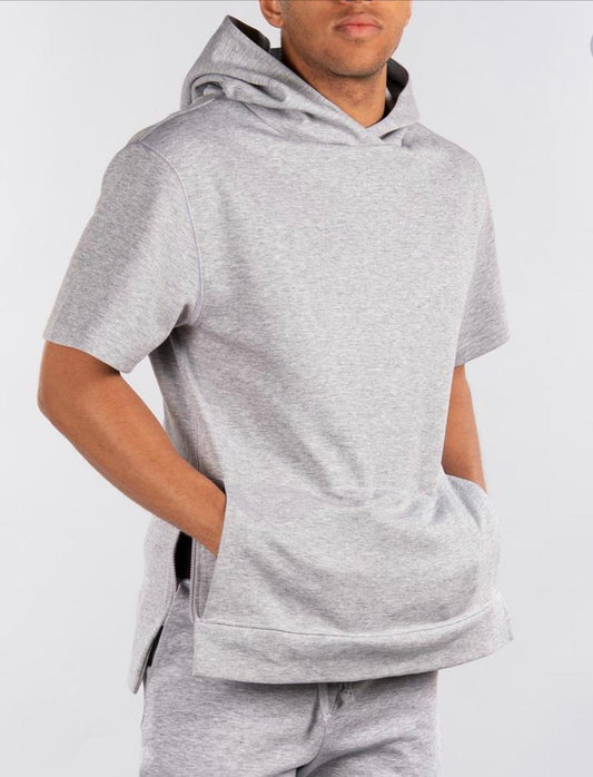 Side Zip Hoodie Short Sleve