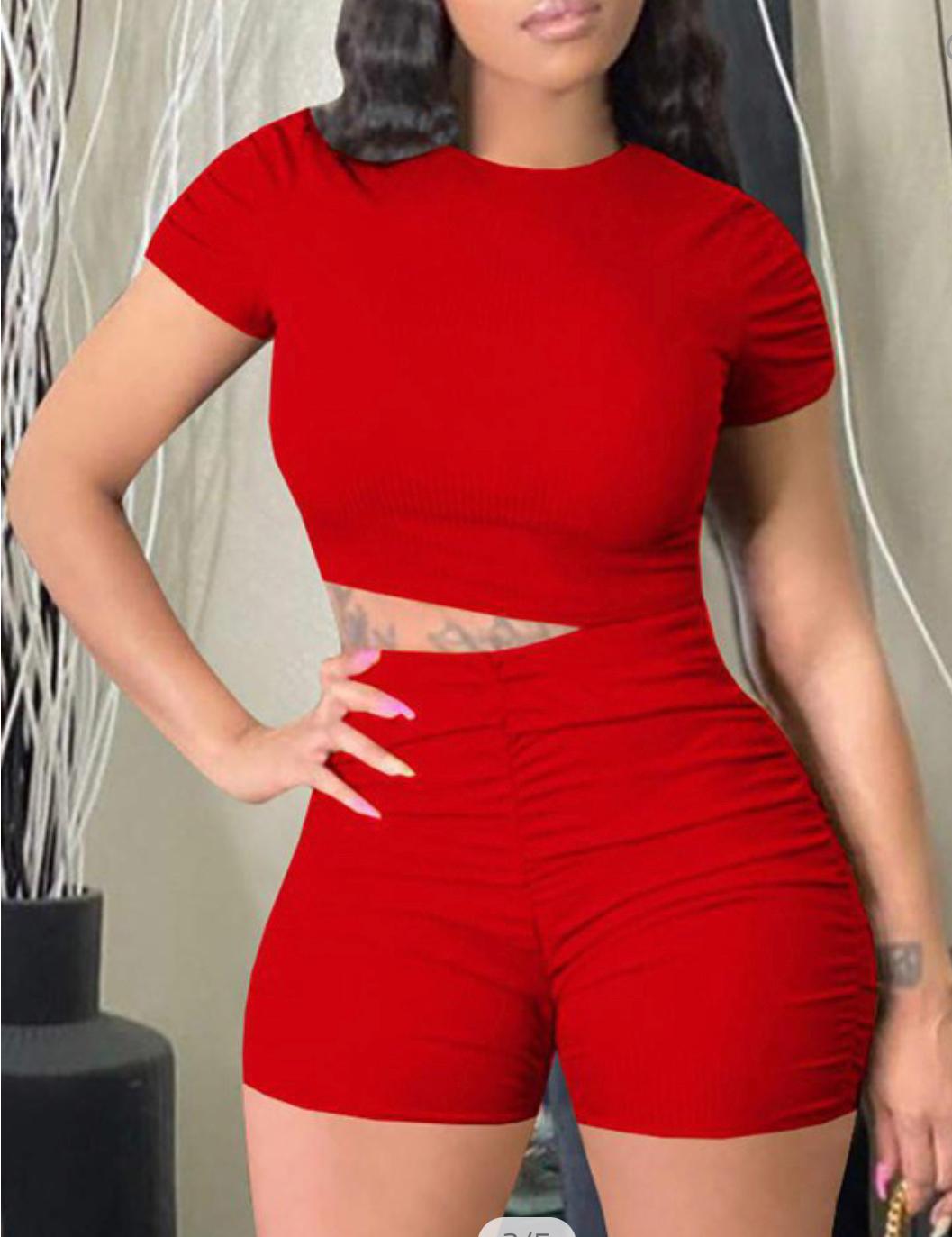 Women High Waist standard Fit Ribbed Casual Set