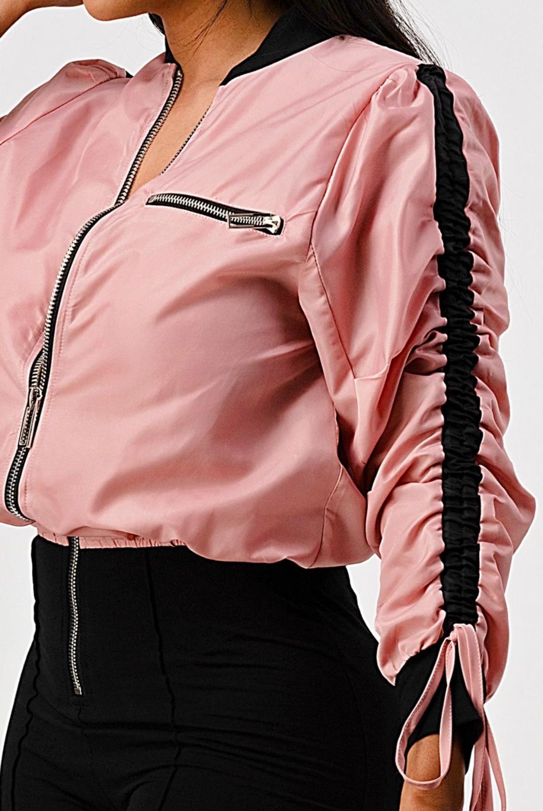 Bomber Jacket Jumpsuit With Front Zipper