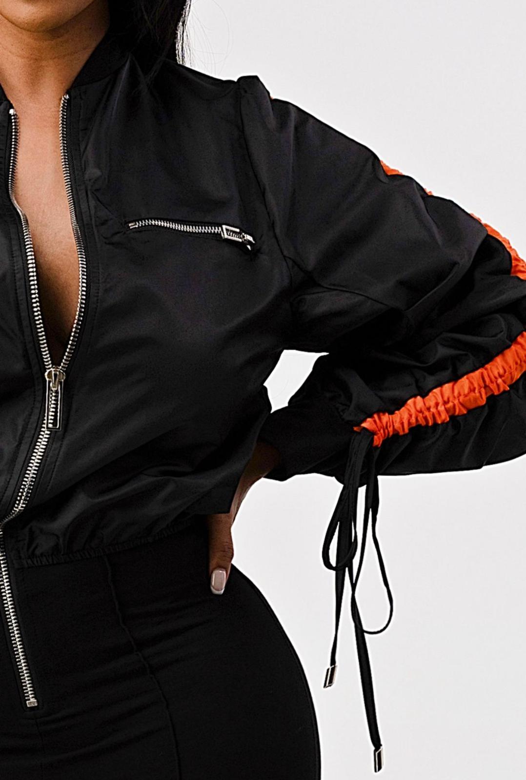 Bomber Jacket Jumpsuit With Front Zipper